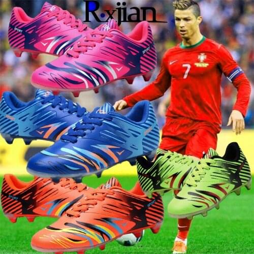 R.XJIAN new Chinese style face painting pattern youth long nail broken football shoes outdoor sports shoes 32-45 size control by