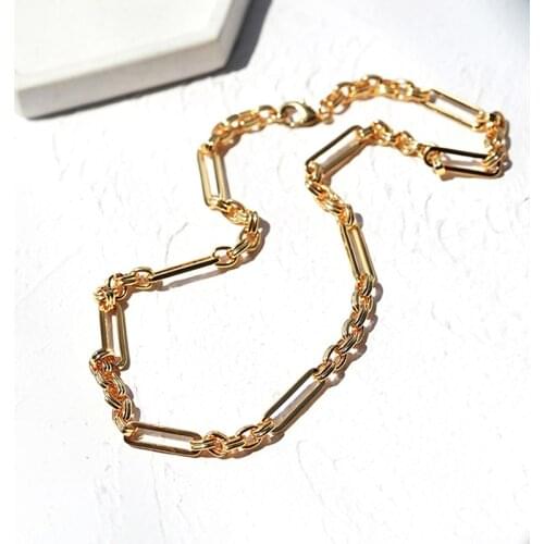 Top Brand Stainless Steel Naked Thick Chain Necklace Gold Silver Plated Stacked Neck Necklace For Women