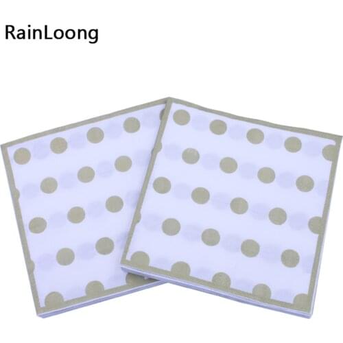 [RainLoong] Big Polka Dot Paper Napkin Print Para Festas & Party Tissue For Party Decoration Paper 33x33cm 1 pack (20pcs/pack)