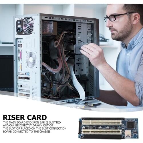 PCI-E To Dual PCI Riser Card Extender Desktop PCI Express Adapter USB Converter Notebook Smartphone Expansion Converter