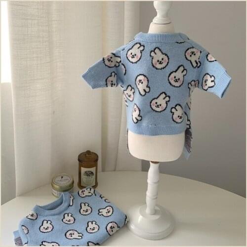 Cartoon Dog Sweaters for Small Medium Dogs Kawaii Rabbit Print Dog Clothes Teddy Clothing Winter Pet Dogs Costumes Dropshipping