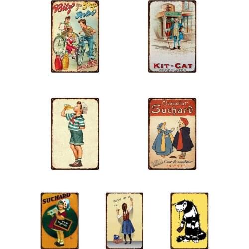 Chocolat Tin Sign Vintage Metal Sign Plaque Metal Vintage Wall Decor For Kitchen Coffee Bar Cafe Retro Metal Posters Iron Painti