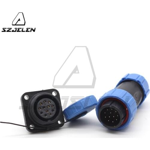 SP21 12 Pin Waterproof Connector Aviation Automotive Square Panel Mount Wire Connectors Male and Female Plug & Socket IP68