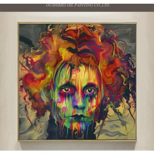 Old Artist Pure Hand-painted High Quality Abstract Edward Portrait Oil Painting On Canvas Special Edward Scissorhands Oil Paint