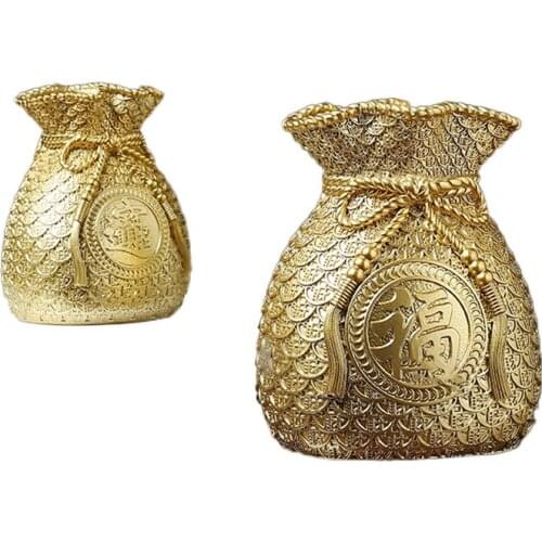 Lucky Bag Model Coin Can Resin Sculpture Ornament Desktop Trinket Handicraft Festival Gift