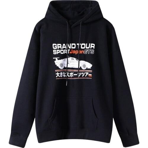 Oversize Girls Soft Cotton Vintage Hoodies 2021 Office Ladies Fleece Pullovers Loose Women Printed Black Korean Hoodie