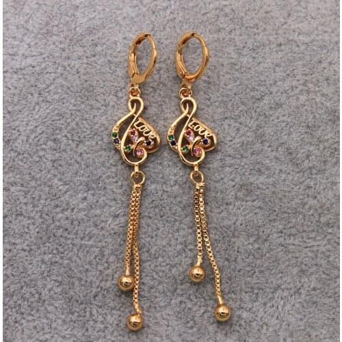 Dangle Drop Earrings Red Green Cubic Zirconia Copper Earring For Women Fashion Jewelry Accessories Wedding Anniversary Gift