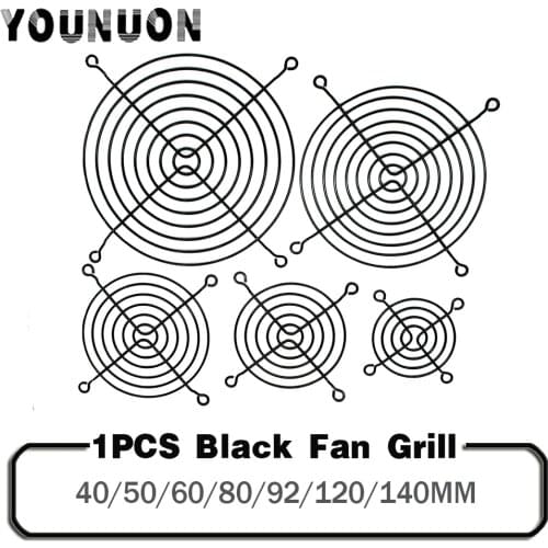1 Piece Black Fan Grill 40/50/60/80/92mm 120/140mm Protective Net Metal Mesh Finger Guard for Cooling Fan Case Fan