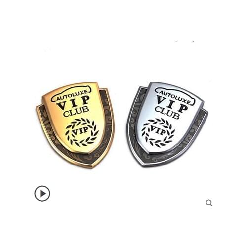 Gold/Silver Metal VIP Club Luxury Auto Car Trunk Rear Fender Emblems Badge Decal Sticker