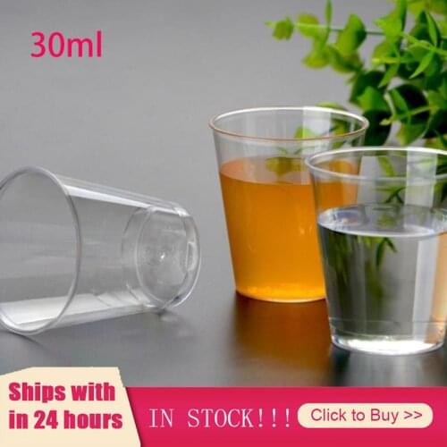 20Pcs 30ml Disposable Plastic Round Shot Glasses Dessert Cups Drinks Cup Cake Decorating Muffin Cup Kitchen Pastry Tools