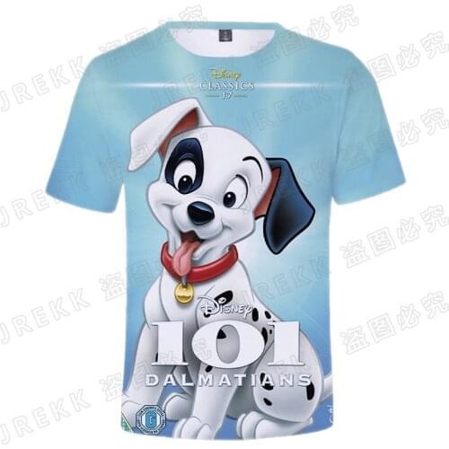 2021 Summer Disney Anime 101 Dalmatians 3D Print T Shirt Men Women Children Cool Casual Streetwear Boy Girl Kids Tops Dog Tee