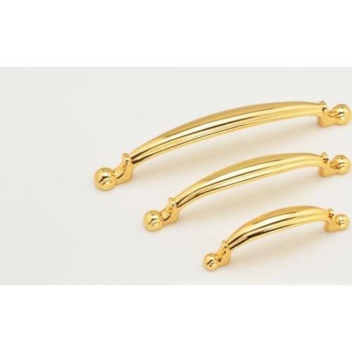 5pcs Zinc Alloy Gold Kitchen Cabinet Door Knob Furniture Drawer Handle Pull