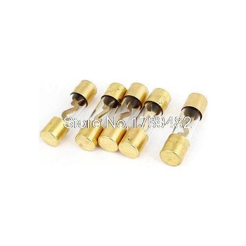 5 Pcs Gold Tone Clear AGU Glass Tube Fuses 9 x 37mm 100A 12V for Car