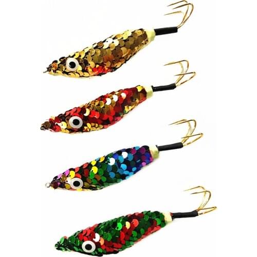 8Pcs Artificial Wood Shrimps Squid Hook Jigging Fishing Lures Wobblers Cuttlefish Octopus Baits For Sea Fishing