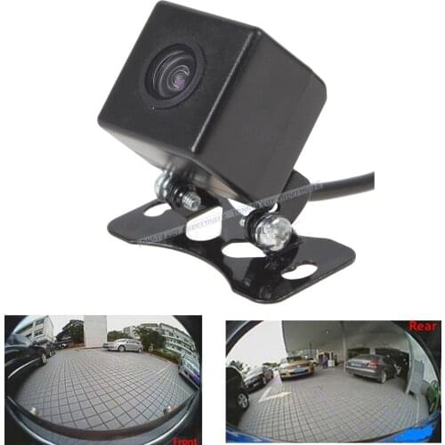 Night Vision CCD 180 Degree Car Camera Wide Angle Car Front/Rear View Backup Reversing Camera Kits For DVD Monitor