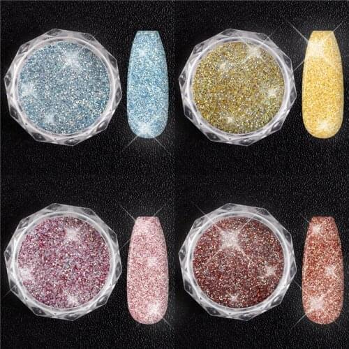 BIUTEE 8 Colors Nail Crystal Diamond Powder Candy Color Nail Glitter Shiny Pigment Bling Sequin Holographic Nails Art Decoration