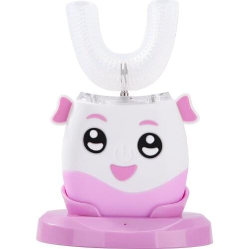 Childrens Brush 360 Degrees Intelligent Automatic Sonic Electric Toothbrush Blue Light Teeth Whitening U Type