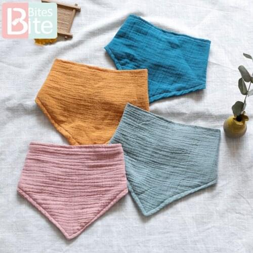 Lets Make Baby Bib Cotton Accessories Newborn Wholesale 1pc Solid Color Snap Button Soft Triangle Towel Baby Feeding Drool Bibs