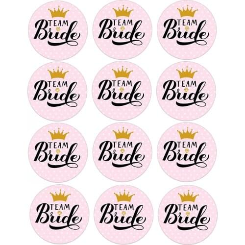 Bachelorette Party Stickers Seal Label Team Bride Bridesmaid Tribe Squad Hen Night Golden Sticker Bride To Be Wedding Supplies