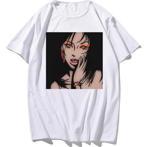 Rude Tee Rock Punk Anime Tshirt Tattoo Design Female High Quality T Shirt Print Top T-shirt Scary Women Cool Girl Plus Size