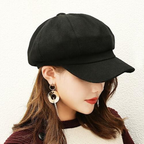 Classic Women Beret Hat Warm French Fluffy Beanie Solid Autumn Winter Warm Beret Hat Female Cap