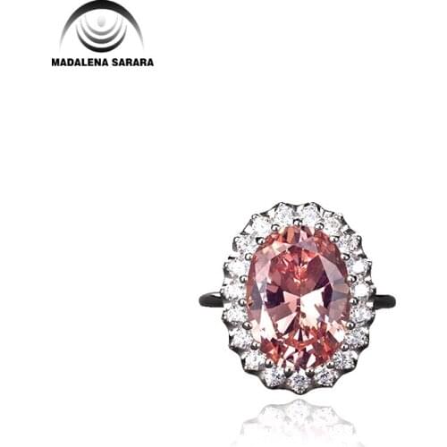 MADALENA SARARA One Carat Heart Shape AAAA Cubiz Zirconia Ring Sterling Silver 925 Ring Oval Shape Imitation Moissan