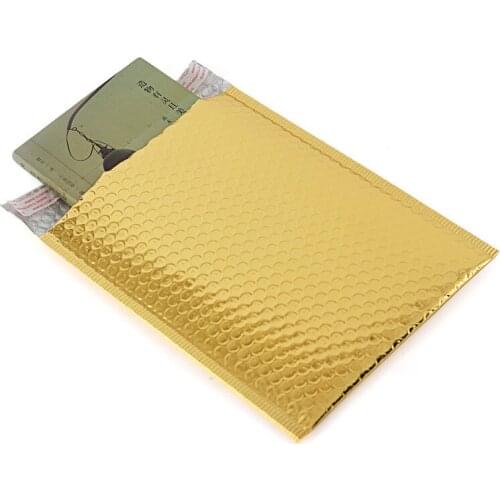 10pcs/lot 18*23cm Usable space Poly bubble Mailer envelopes Gold Aluminum foil bubble envelope bag