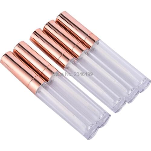 6ml Pretty Empty Lip Gloss Tube 50 Pieces Mini Refillable Bottle Lipgloss Sample Lip Balm Bottle Container Beauty Tool Women Gir