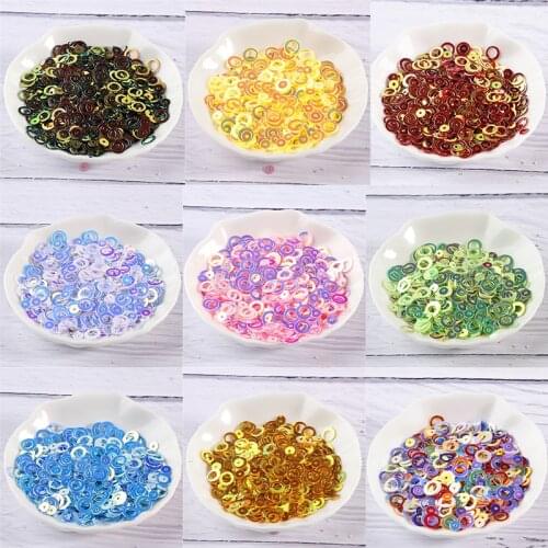 6mm 1000PCS DIY Sequins Round Crcular Ring Paillettes Nail Decoration Sewing Wedding Dress Accessories DIY Sewing Material