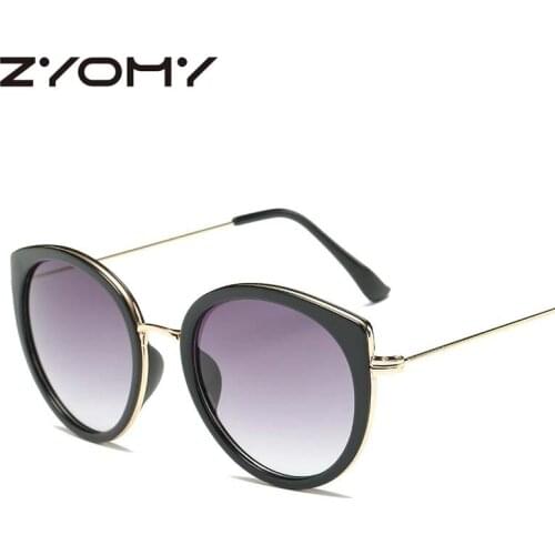 Q Oculos de sol Round Retro Glasses Prevent Bask Glasses Women Brand Designer Sunglasses Cat Eye Vintage Goggles UV400