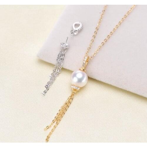 2 Color 925 Sterling Silver Pearl Pendant Hot Cheap Necklace Pendant Findings Jewelry Parts Fittings Women Accessories, 3pcs/lot