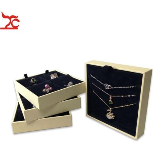 Multifunctional Jewelry Display Tray Black Velvet Earring Necklace Case Portable Pendant Storage Display Accessorie Bijoux Box