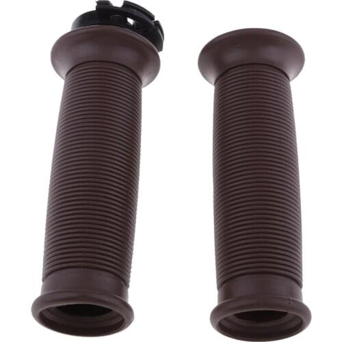 7/8'' 22mm Motorbike Handlebar Throttle Hand Grips Vintage Cafe Racer Brown for Yamaha Suzuki Kawasaki and BMW