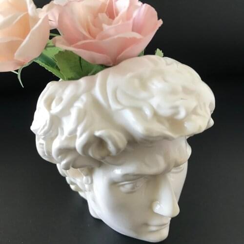 Men Head Flower Pot Silicone Mold Diy Concrete Plaster Mould Resin Chocolate Candle Baking Cake Decoration Tools