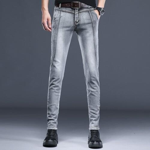 2021 new arrival four seasons jeans men fashion elasticity mens jeans male Slim fit cotton jeans Long Trousers. size 27-36