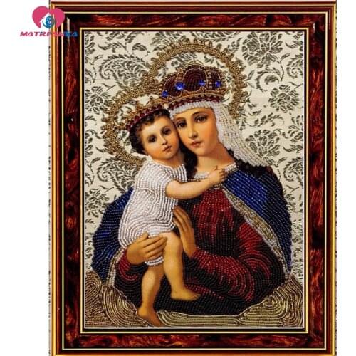 50*68cm beads embroidery kit The Virgin Mary Accurate printed full beadwork home decor crafts needlework craft home decoration