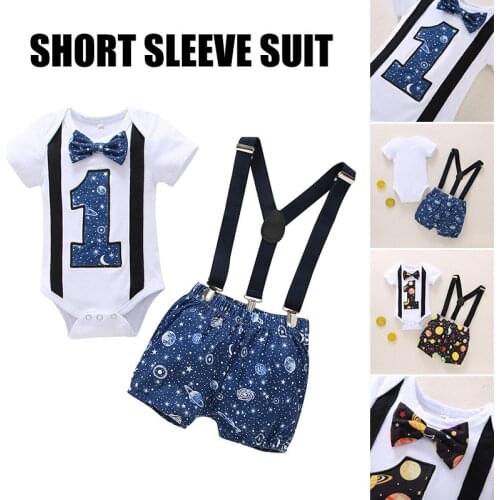 Newborn Baby Clothes Cute Gentleman Overalls Outfits Suits Birthday Outfit For Outdoor Party Photo FS99