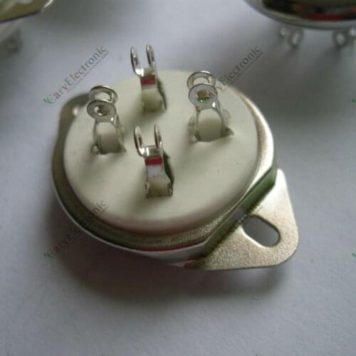 Wholesale and retail 4pcs New 4pin Ceramic vacuum tube socket top mount valve For 300B 2A3 audio amps free shipping