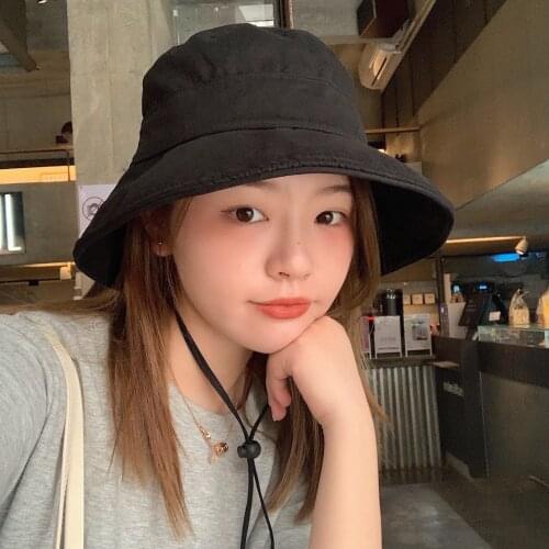 Bucket Sun Hats Summer Solid Color Wide Brim Fishing Visor Shade Face Uv Protection Adjustable Protect Designer Gorros