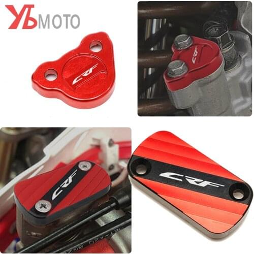 Motorcycle CNC Front & Rear Brake Fluid Reservoir Cap Cover For HONDA CRF150R CRF250R CRF 250X 450R 450X CRF250F