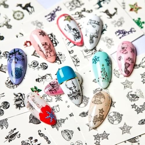 1 Sheet Nail Sticker Flower Leaves Slider Transfer Nail Stickers for Manicur Nail Art DIY Transfer Sticker Nail Art Decoration