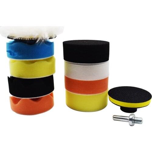 Buffing Pad Polishing Pad Kit For Car Polisher Pads M10 Drill Adapter Thread Abrasive Tools 11Pcs/Set