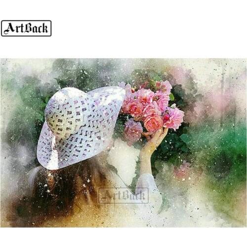 5d full square diamond painting girl flower resin diamond mosaic 3d handmade crafts rhinestone diamond embroidery
