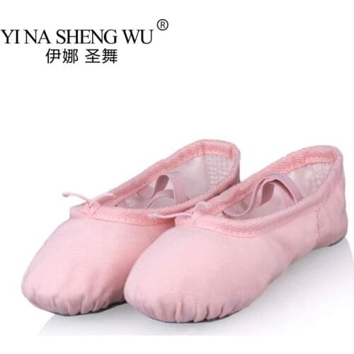 Professional Ballet Dance Shoes Child Adult Girls Cotton Canvas Soft Ballet Dance Practice Shoes 4 Colors