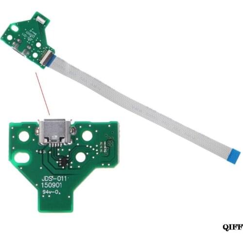 Drop Ship&Wholesale USB Charging Port Socket Board JDS-011 For PS4 Controller With 12 Pin Cable APR28
