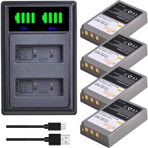 PS-BLS5 BLS-5 BLS5 BLS-50 BLS50 Battery Charger Kits for Olympus PEN E-PL2 E-PL5 E-PL6 E-PL7 E-PM2 OM-D E-M10 E-M10 II Stylus1