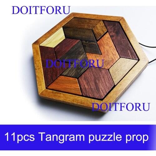 Escape room props for TAKAGISM game Tangram prop for escape game finish jigsaw puzzles to unlock 12V EM lock Real life adventure