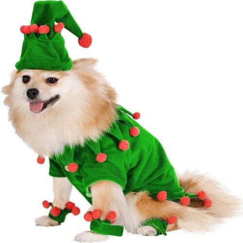 Christmas Dog Cloth Clothes With Christmas Hat Christmas Decoration For Pet Dog Cosplay Costume Pet Dogs Cats Products