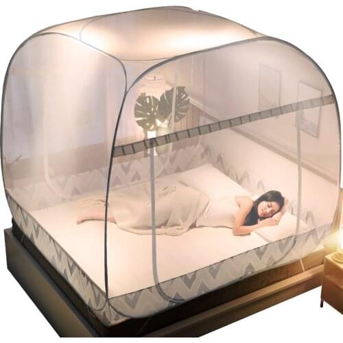 Foldable Installation-free Single Bottom Princess Wind Mosquito Nets 1.5 Meters Bed 1.8 Double Household Curtains for Bedroom