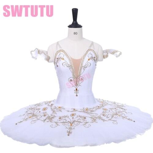 Adult Performance Tutus BT934B White Gold Swan Lake Professional Ballet Tutu Women Ballerina Professional Ballet Stage Costume